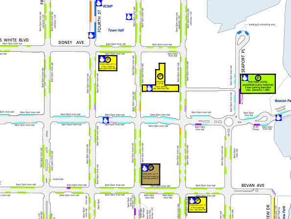 Pic of snippet of downtown parking map