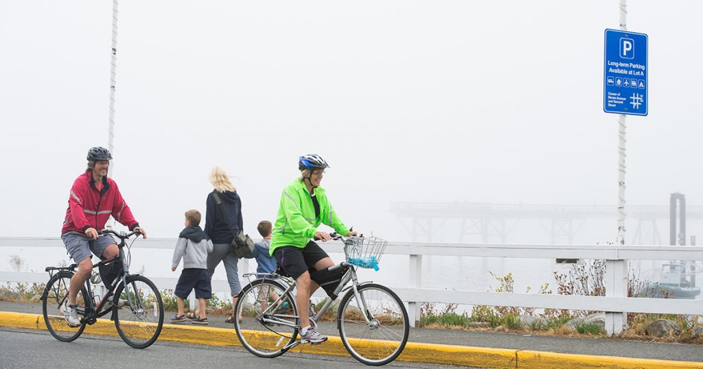 Aerial cyclist on Lochside. Credit Sidney BIA