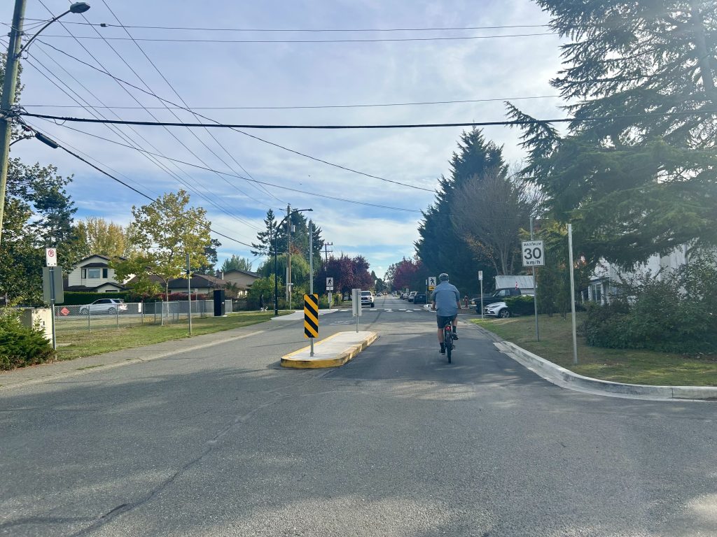 Bike travelling south on Bowerbank Road at Piercy and Calvin