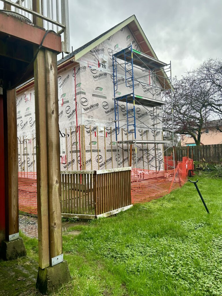 Carriage house under construction
