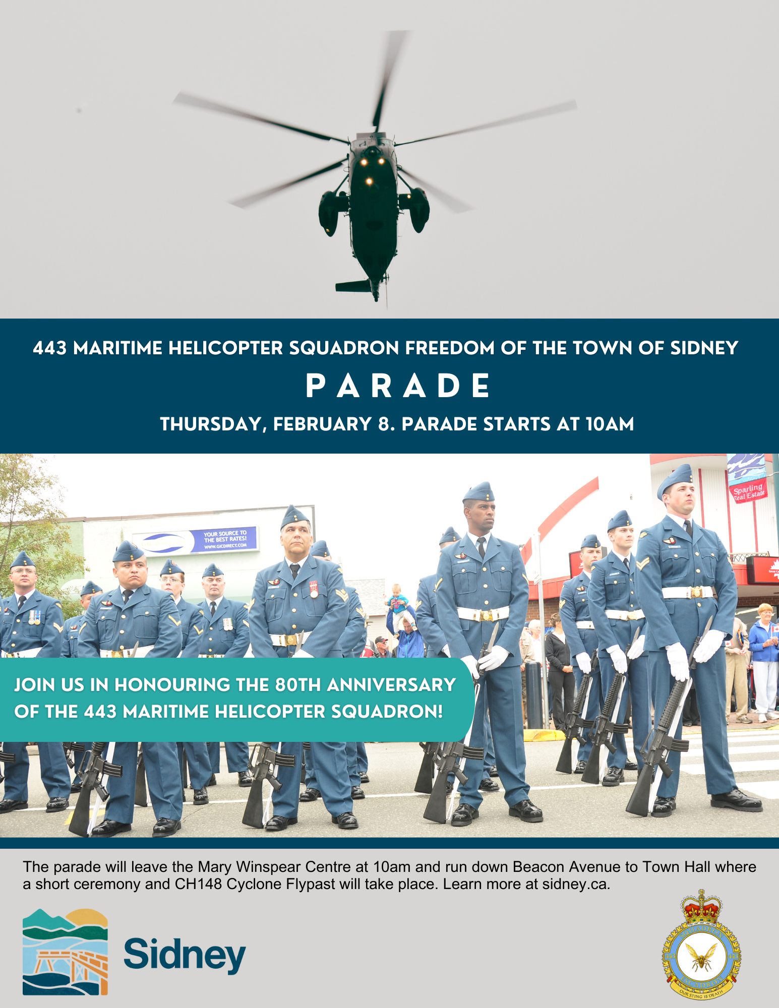 443 Maritime Helicopter Squadron Freedom of the Town of Sidney Parade Poster