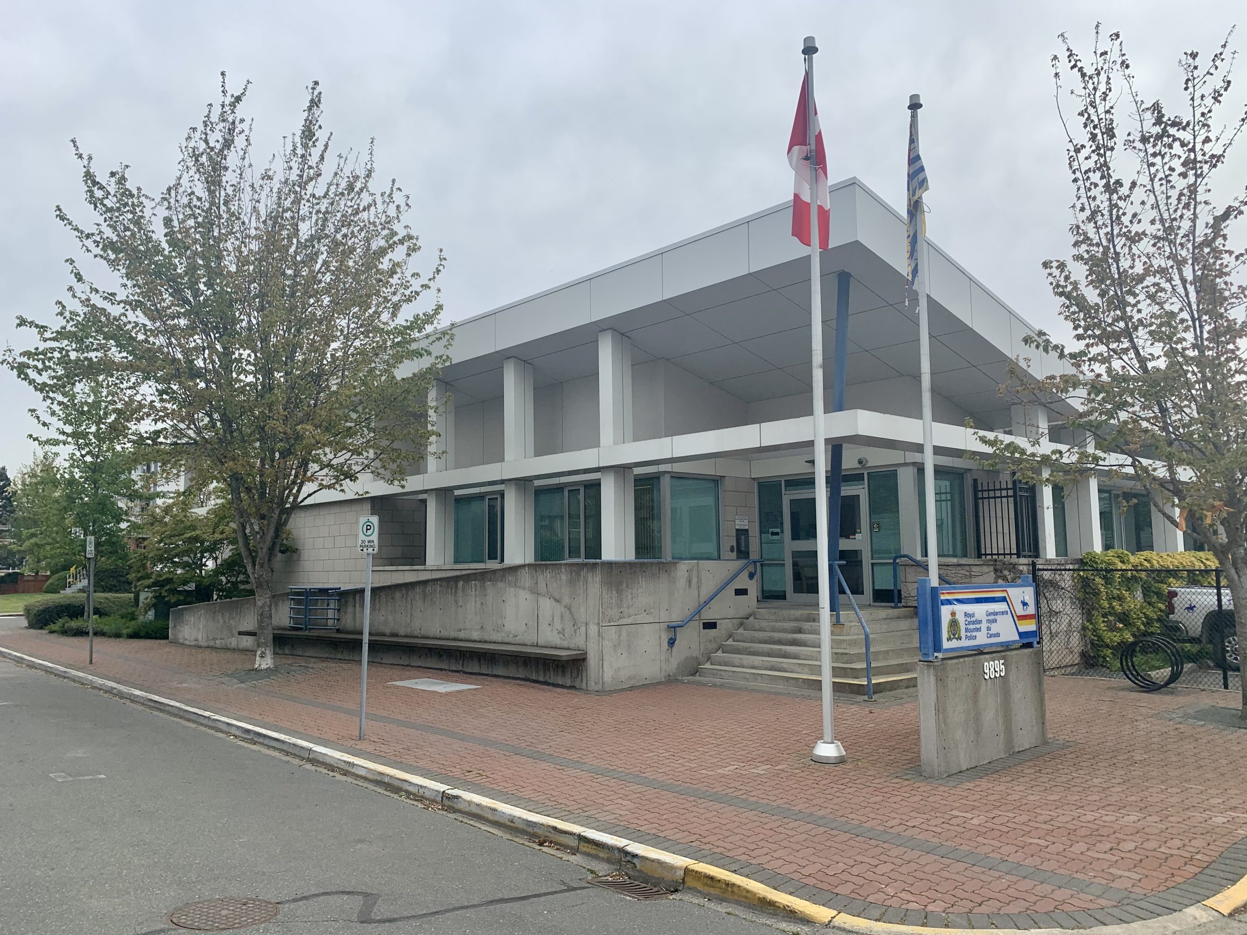 Exterior of RCMP building in Sidney