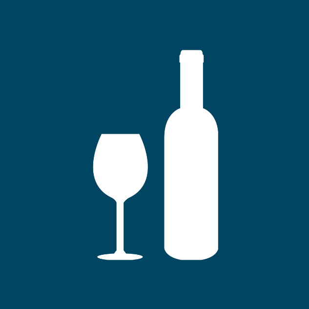 Icon of wine glass and bottle