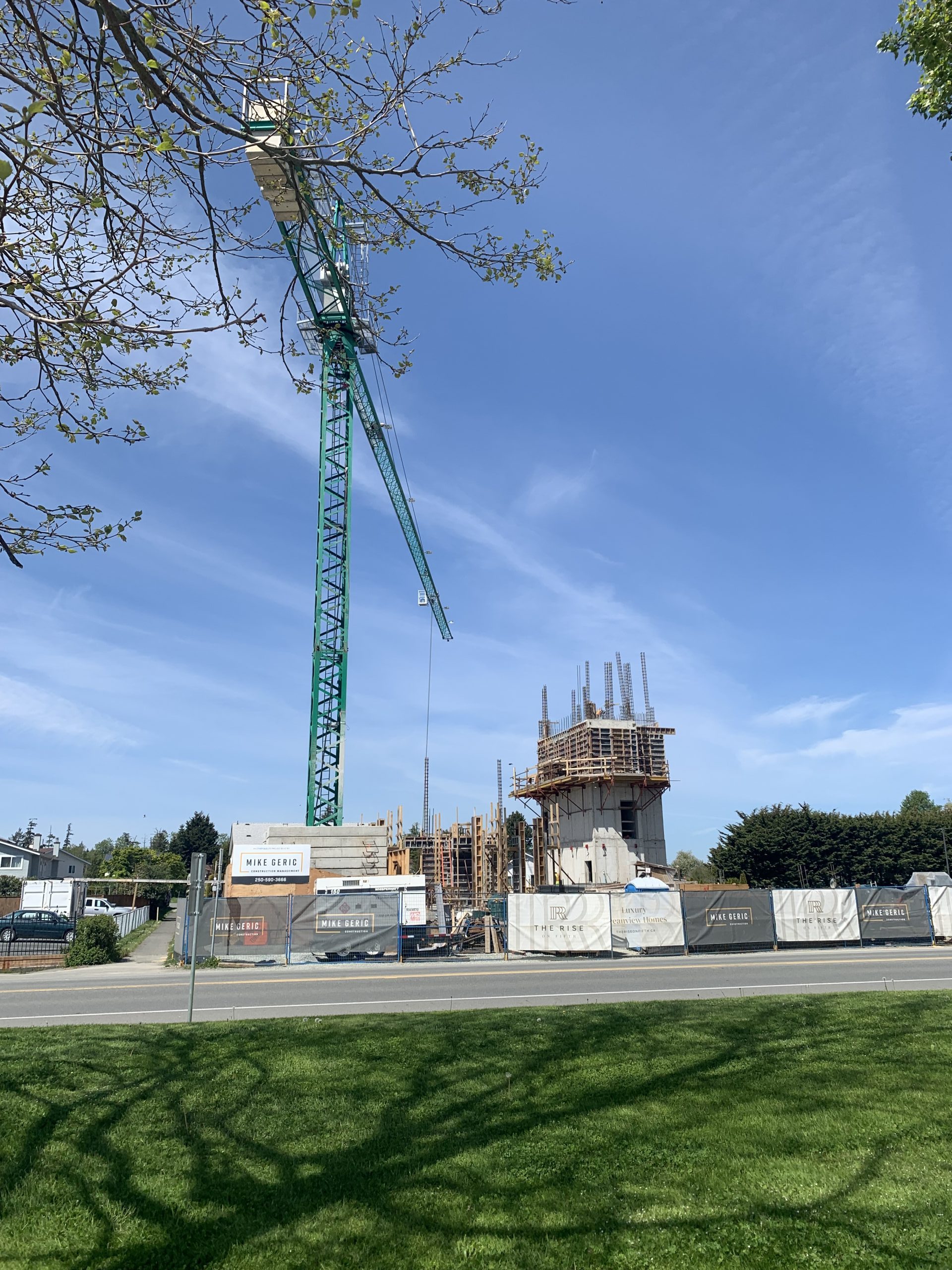 The Rise development construction crane