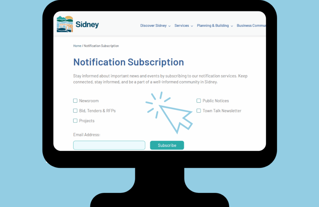 Image of computer with webpage screen